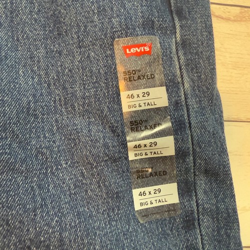 New Levi's 550 Relaxed Fit Blue Denim Jeans Pants Men's Size 46X29 - Picture 2 of 19
