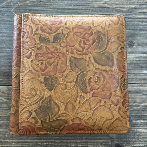 Raika Multicolor Floral Tooled Soft Cowhide Leather Photo Album 4x6 Photos