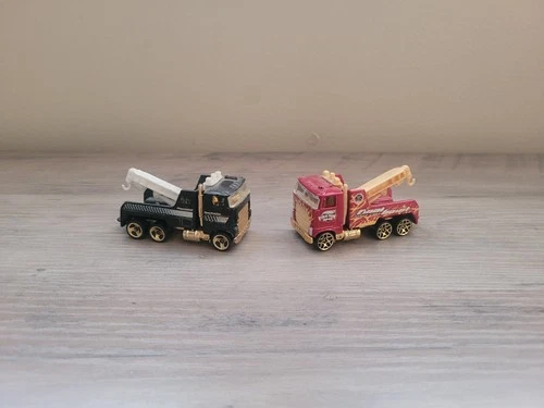 VTG Red BLACK Rig Wrecker Tow Truck - Hot Wheels Final Run 1:64 Diecast Lot