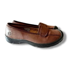 Keen Sterling City Dark Brown Leather Slip On Ballet Flats Women’s Size 7.5 EUC