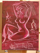 NUDE PURPLE by Mark Kazav Original Oil Paintings Wall Impressionism