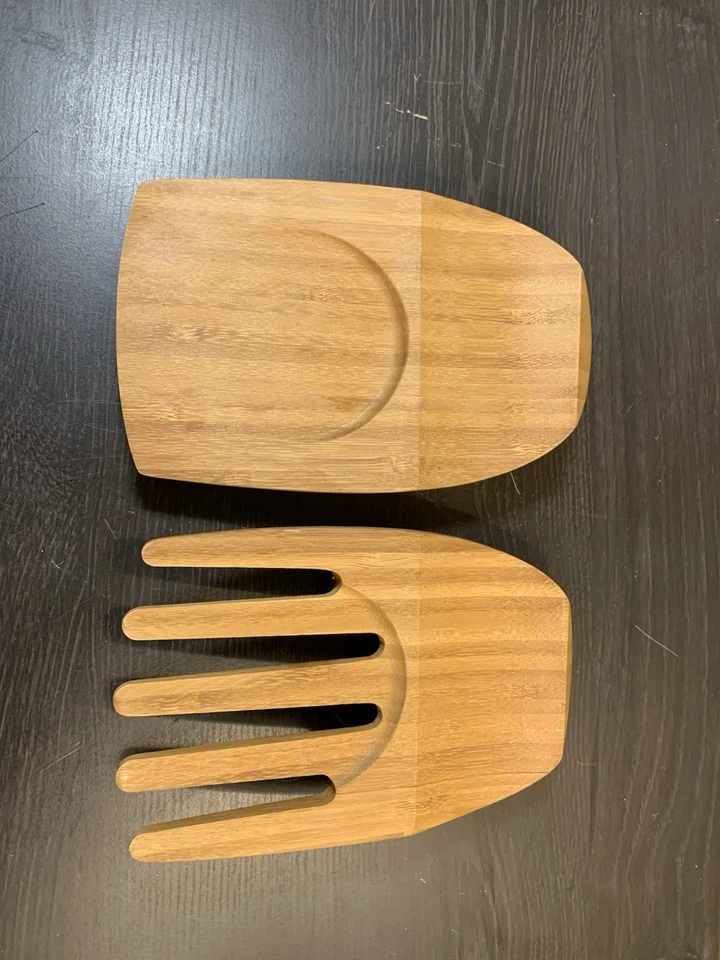 Salad Tongs Serving Claws Pampered Chef Tossing Bamboo Wood - Image 3 of 4