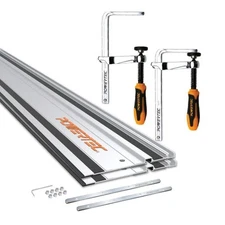 110 in. Track Saw Guide Rail Kit for Festool and Makita, Includes 55 in. x 2 Saw