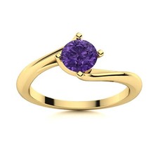 Sterling Silver Crown Chakra Amethyst Stone Solitaire Mother Ring Jewelry