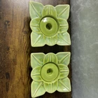Royal Haeger Candle Holder Green Made In The USA, Set Of 2