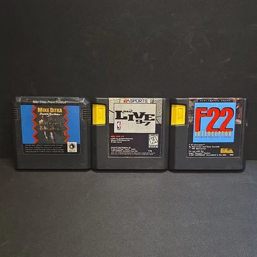 SEGA Genesis Mike Ditka Power Football NBA Live 97 F-22 Interceptor Sports
