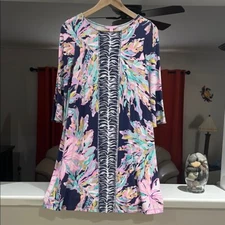 Lilly Pulitzer Ophelia Colorful Leaf Print Swing Dress Size S