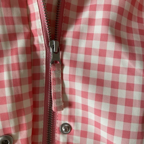 Talbots pfirsichrosa Gingham Kapuzen Regenjacke wasserabweisend Reißverschluss Gr. Small - Bild 5 von 10