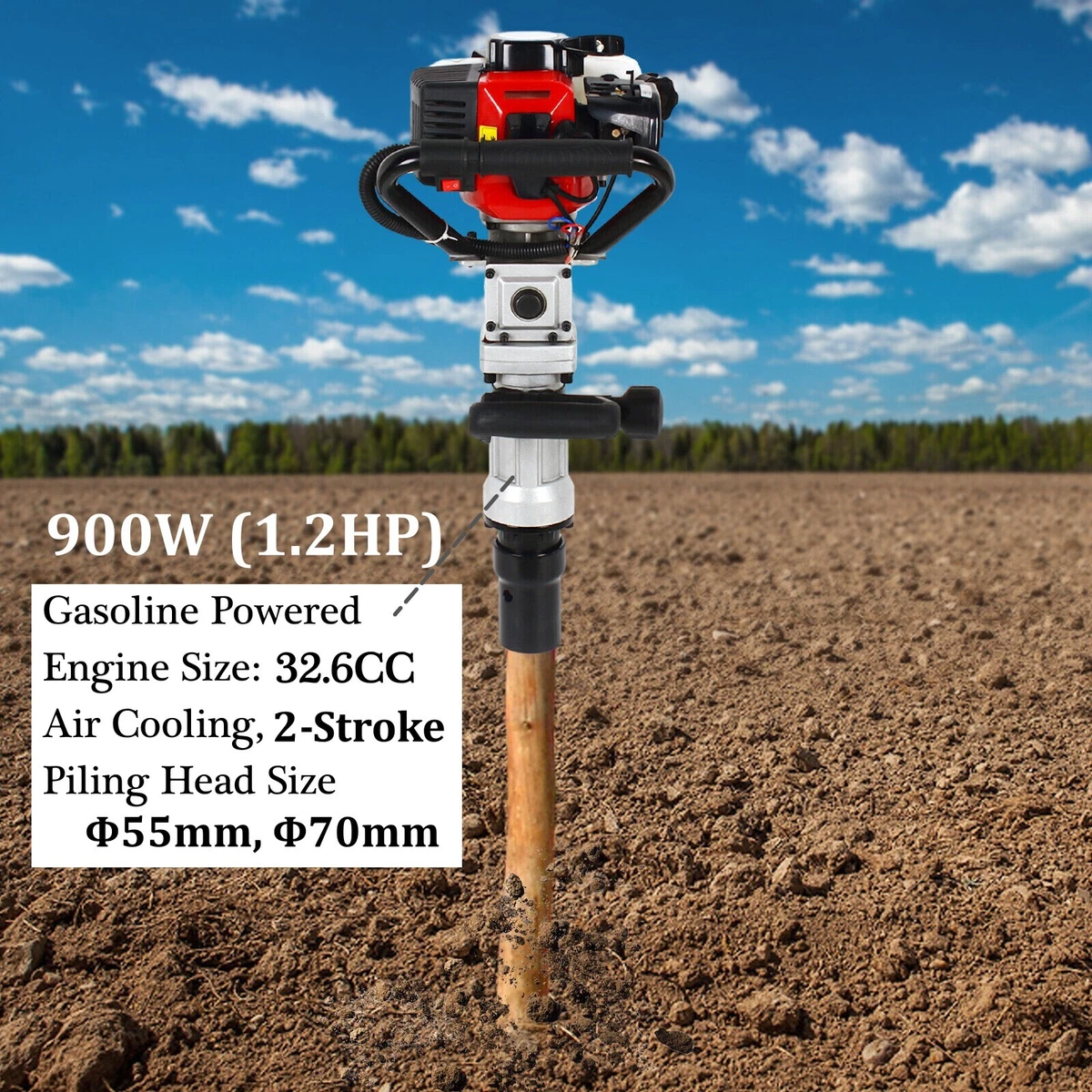 2 Stroke Gas Powered T Post Driver Fence T Post Gasoline Pile Driver Jack Hammer