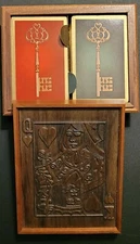 Vintage Resin Card Box w/ 2 Decks of Redislip Playing Cards ~ King & Queen Motif