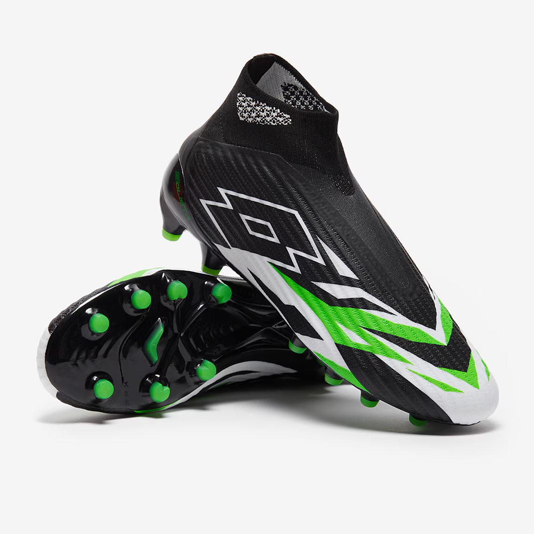 Lotto Solista 300 VI Gravity FG tacchetti calcio uomo nero verde primavera taglia 13 nuovi con scatola