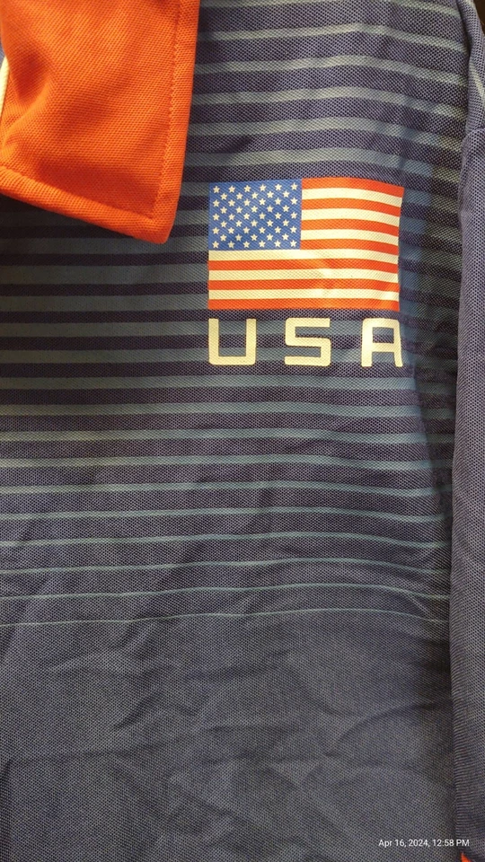 Polo Team USA Para Hombre Talla XL Azul Marino Rojo Manga Corta Patriótico Golf Foto 4 de 4