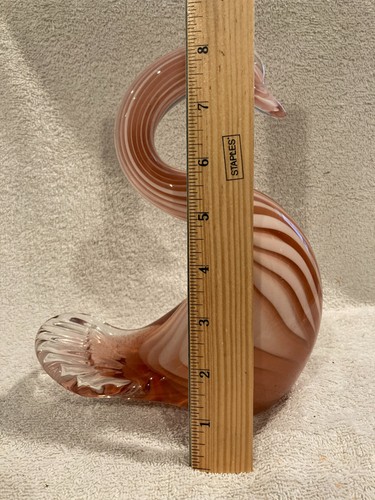 Multi-Colored Art Glass Swan w/Distinct Glass-in-Glass Soft Colored Swirls 7.75" - Picture 2 of 9