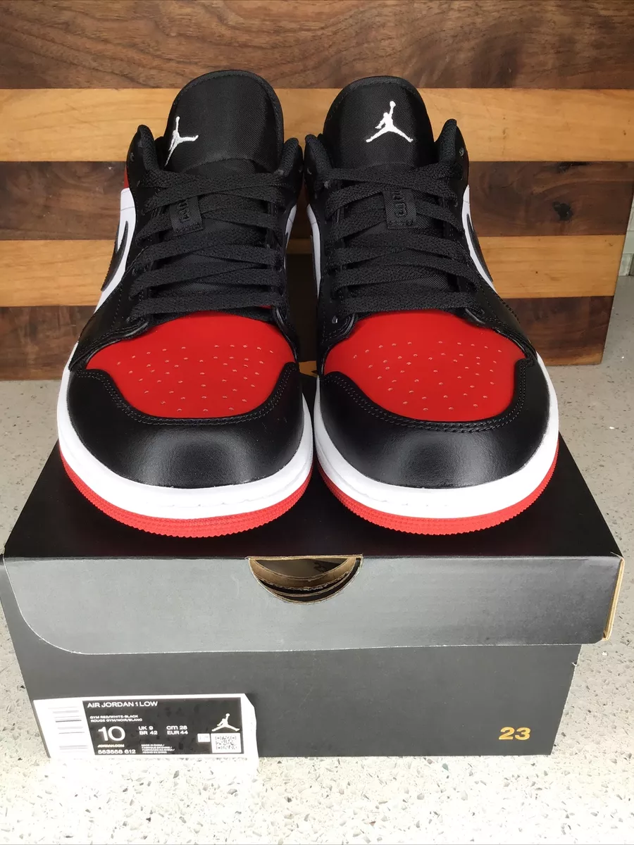 Nike Air Jordan 1 Low Retro Bred Toe Size Mens DS