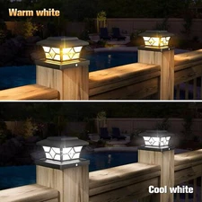 2/8/12 Pack LED Solar Post Lights Outdoor Deck Cap Fence Light PVC Vinyl 4x4 6x6