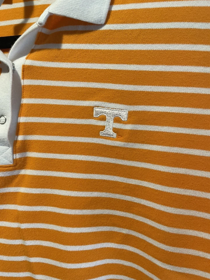 Camisa polo feminina Cutter & Buck XL Tennessee manga curta botão de pressão laranja - Imagem 2 de 4