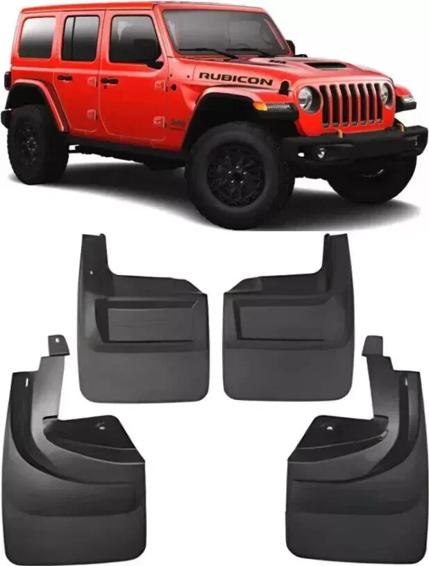 4 Aletas Antipolvo O Guardabarros Para Jeep Wrangler JL 2018-2020, Delanteras Y Traseras, En Negro, De PP+TPE