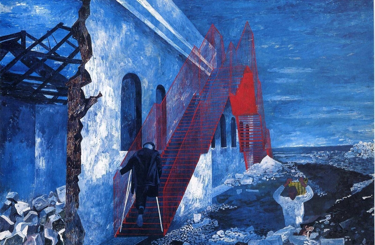 アート・デザイン・音楽 Ben Shahn Painting Ben Shahn : The Red Stairway : Archival Quality Art Print | eBay
