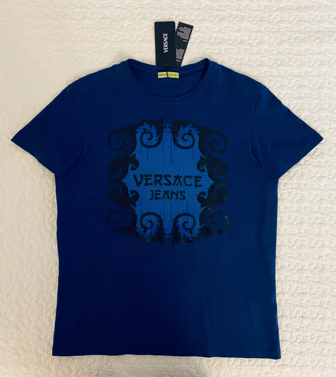 Blue versace t shirt top