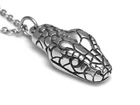 Metal Snake Head Necklace, Handmade Pendant, Reptile Jewelry in Pewter