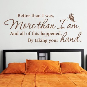 Details About Better Than I Was Wall Sticker Removable Love Quotes Vinyl Master Bedroom Decor