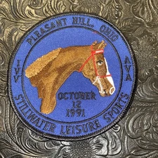 Vintage Horse Patch 1991 Stillwater Leisure Sports Pleasant Hill, Ohio 4”