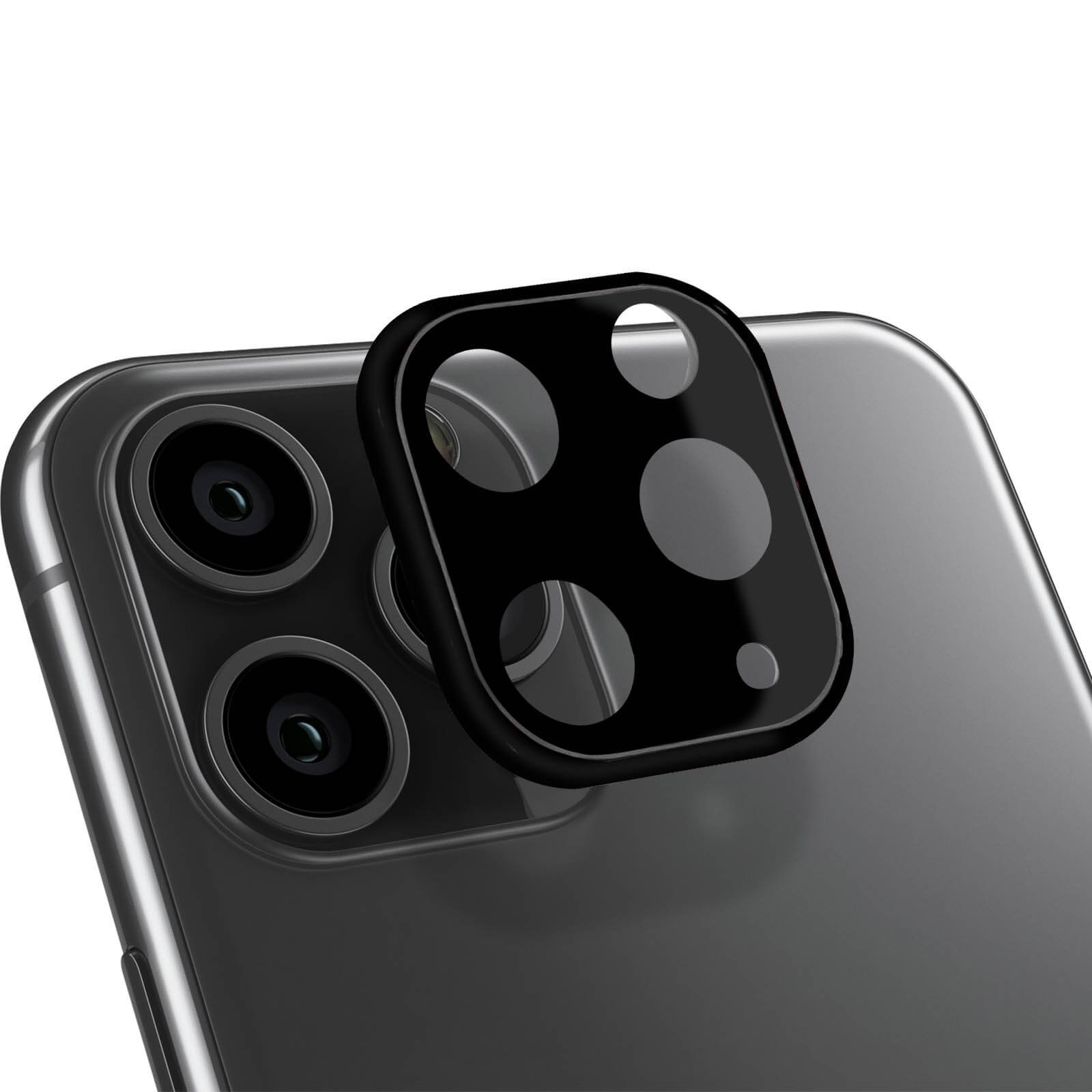 Protection objectif iPhone 11 Pro Max en verre trempé 9H noir premium