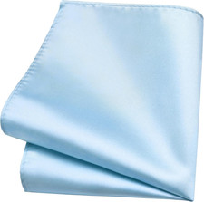 Solid Pocket Square for Men Plain Color Boy Handkerchief for Baby Blue