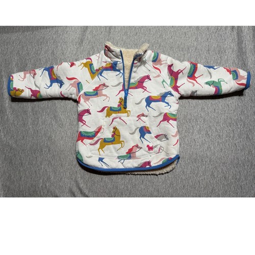 Mini BODEN Toddler Girls Rainbow Horse Fleece Sweatshirt 2-3 years - Bild 3 von 5