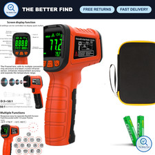 Infrared Thermometer Gun 1796 F, 50:1 Ratio, HVAC, Cooking, Pizza Oven Tool