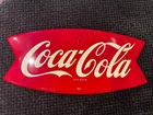 Vintage Coca-Cola “Fishtail” Metal Sign – Original (c. 1950s–1960s)