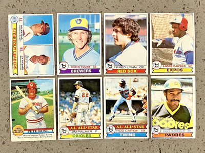 1979 Topps 8 Card HOF/Star Lot Winfield Rose Yount Carew Palmer Lynn Dawson Ryan