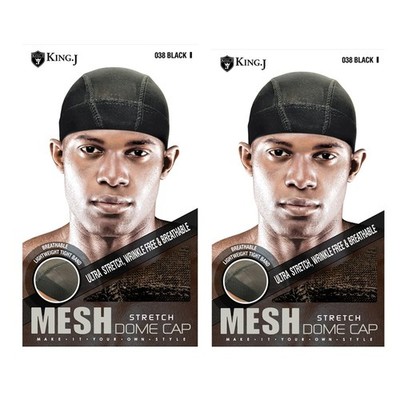 M&M DOME CAP STRETCH MESH BLACK #038- 2 Pack