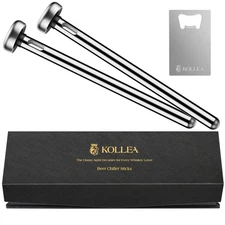Kollea Beer Gifts for Men Dad, 2 x Beer Chiller Sticks & Bottles Operer, Beve...