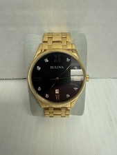 Men's Diamond Bulova Classic 97D108 Watch. New Battery