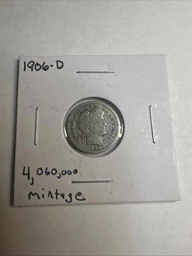 1906-D Barber Dime 90% Silver Better Condition 💥 Us Authentic Coin💥B114