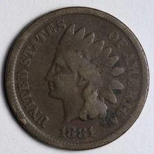 1881 Indian Head Cent Penny E117 KGC