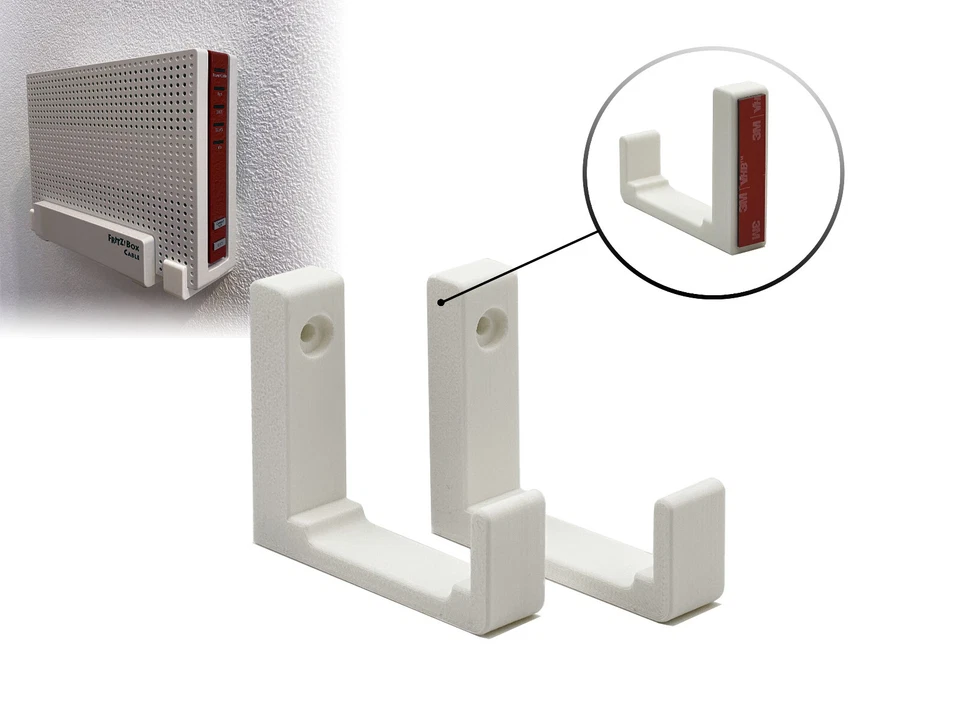 PRINTARI Wandhalterung / Halter für AVM FritzBox 6590, 6591, 6690 Cable - selbstklebend