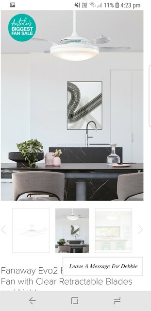 Fanaway Evo3 Asymmetric In White Ceiling Fan With Clear