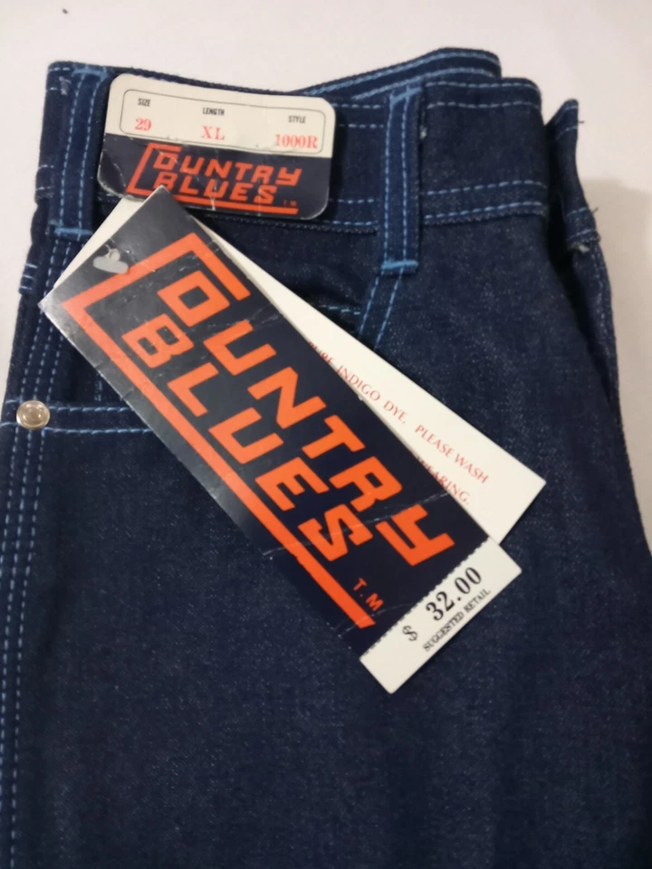 Jeans Denim Vintage RARO Bell Telphone Azul 29x36 COUNTRY BLUES Sin Stock Años 70 Foto 2 de 4