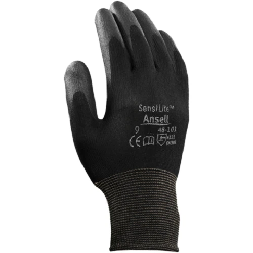 Ansell Sensilite Polyurethane Palm Coated Gloves 48-101 Size 6, 3 Pairs - 第 1 张/共 3 张