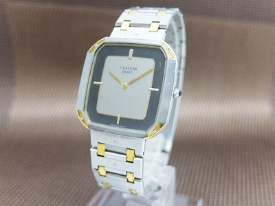 Seiko Credor 9300-5040 Vintage 18KGF Stainless Steel Box Quartz