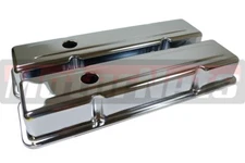 Small Block Chevy 350 Chrome Tall Valve Covers SBC v8 283 305 327 400 Baffled