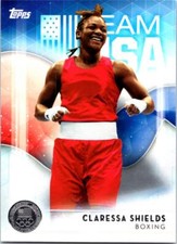 Tarjeta coleccionable Claressa Shields boxeo 2016 Topps equipo olímpico de Estados Unidos medalla de plata #2