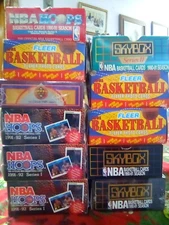 Huge Bulk Lot of 100 Unopened Old Vintage NBA Basketball Cards in 7 Wax Pack NEW