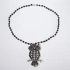 Iris Apfel Rara Avis Bejeweled Owl Statement Pendant Necklace w/Solid Perfume