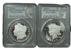 2024-S Proof  Morgan and Peace Silver Dollar 2pc Set PCGS PR70