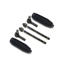 6 Pc Steering Kit Inner and Outer Tie Rod Ends Rack & Pinion Bellow Boots 