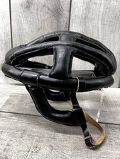Vintage KUCHARIK USA Black Leather Bicycle Bike Cycling Helmet Gardena CA EUC