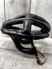 Vintage KUCHARIK USA Black Leather Bicycle Bike Cycling Helmet Gardena CA EUC